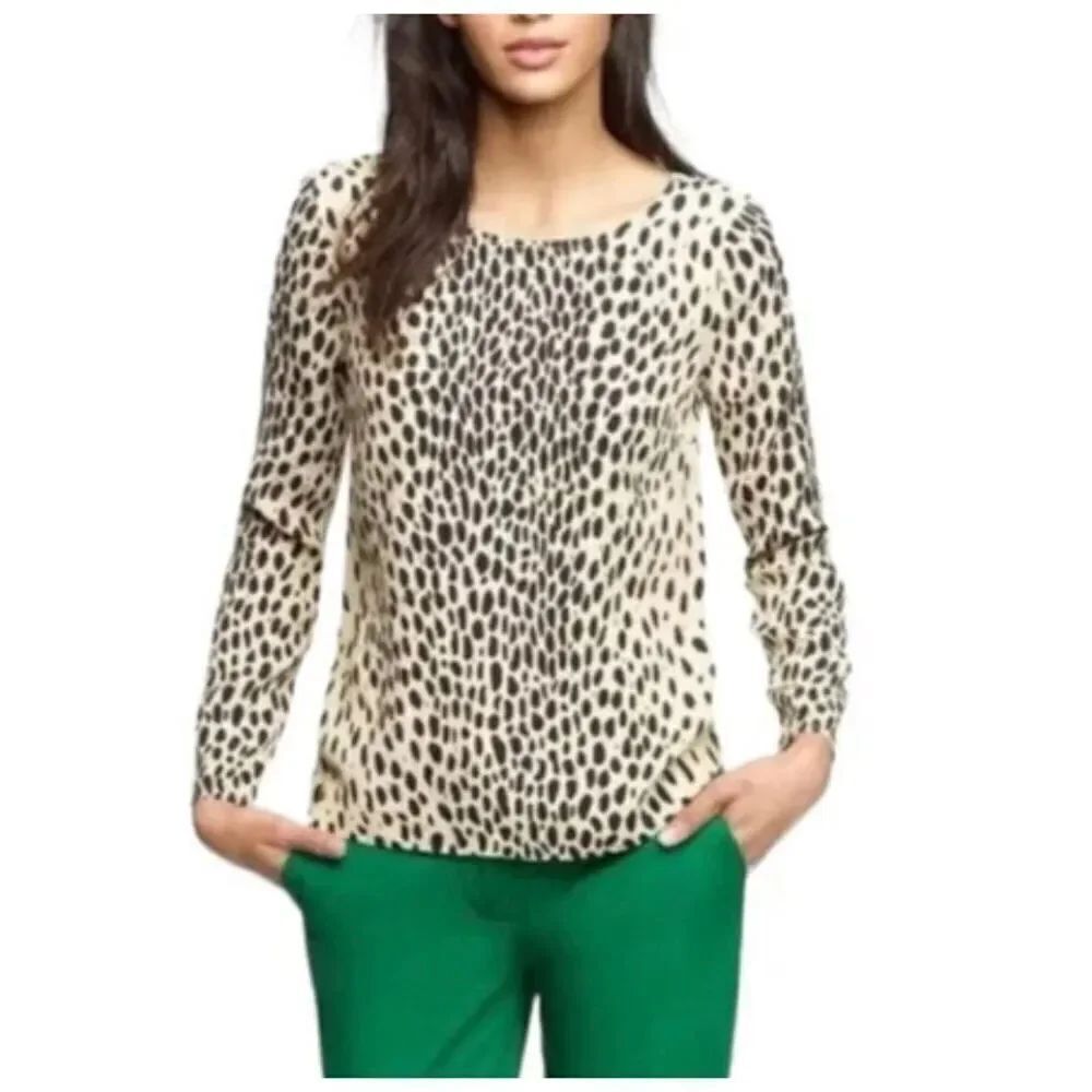 J.crew wildcat leopard animal print blouse size small